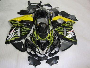 Best GSXR 1300 Hayabusa 2008-2019 - Nero Giallo Fiamma