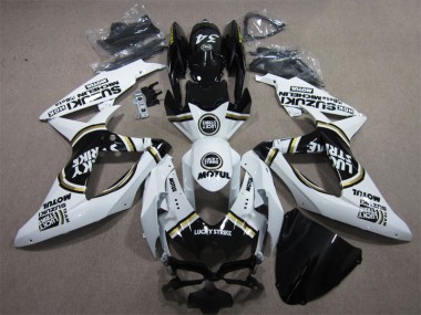 Best GSXR 600 K8 2008-2010 - Bianco Lucky Strike Nero Motul